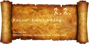 Kaizer Konstantina névjegykártya